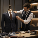Atelier de croitorie și retușuri premium cu mașini profesionale, masă de croit și ajustarea unui sacou
