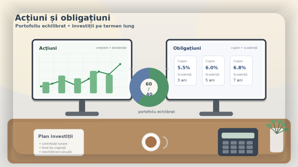Acțiuni și obligațiuni analizate pentru construirea unui portofoliu echilibrat în 2026