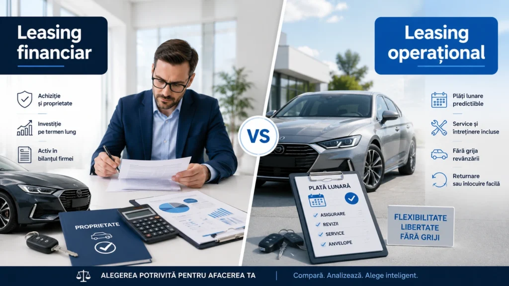 Leasing operațional sau financiar: diferențe, costuri și ce variantă alegi în 2026