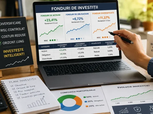 Randamente fonduri de investiții comparate după risc, costuri și perioadă în 2026