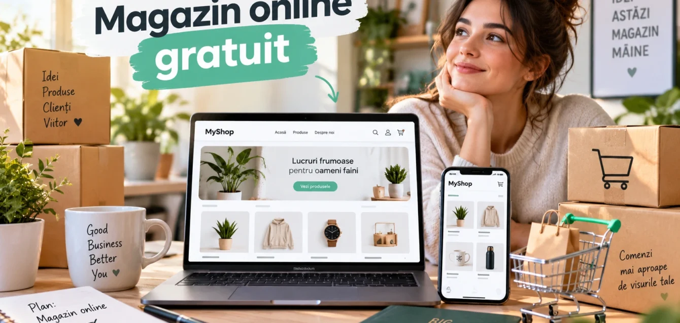 Cu sa iti deschizi un magazin online gratuit in 2026. Totul explicat pas cu pas.